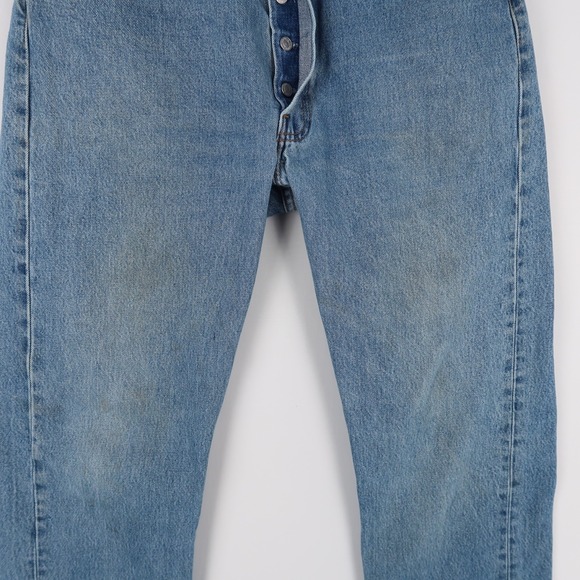 Vintage Levis 501 Jeans Mens 35x34 Blue Straight Leg Button Fly Made In USA - Picture 3 of 16